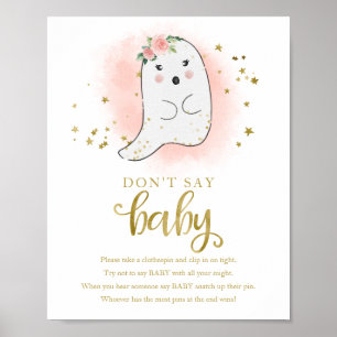 Halloween Ghost Baby Shower Don't Say Baby Sign