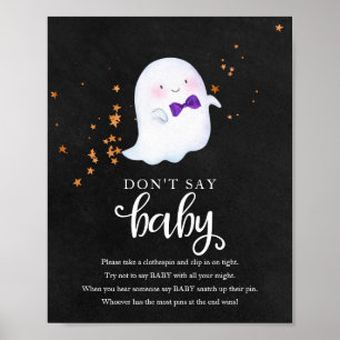 Halloween Ghost Baby Shower Don't Say Baby Sign
