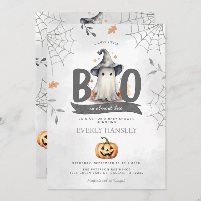 Halloween Ghost Baby Shower Invitation (Front/Back)