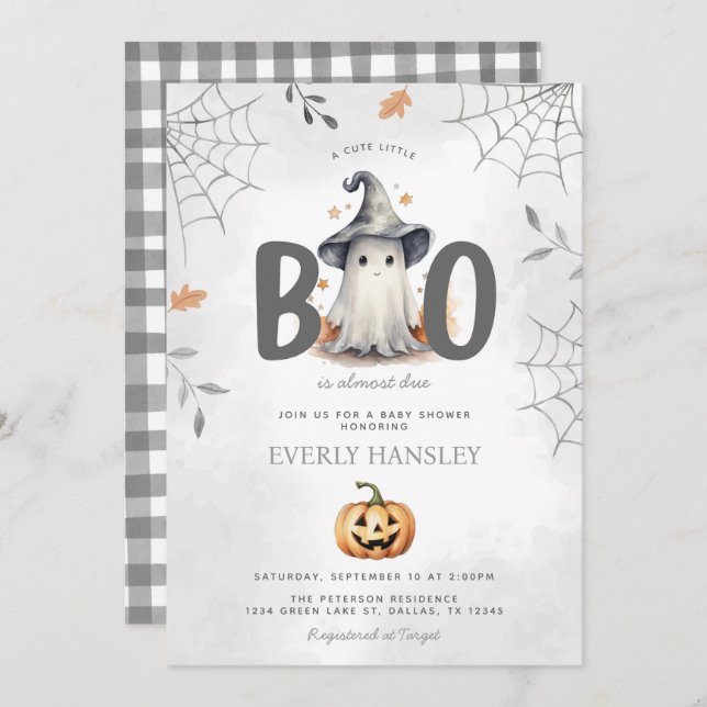 Halloween Ghost Baby Shower Invitation (Front/Back)