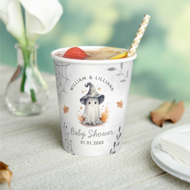 Halloween Ghost Baby Shower Paper Cups (Insitu)