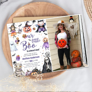 Halloween Ghost Baby Shower Party Photo Invitation