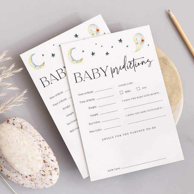 Halloween Ghost Baby Shower Predictions Game Sheet (Creator Uploaded)