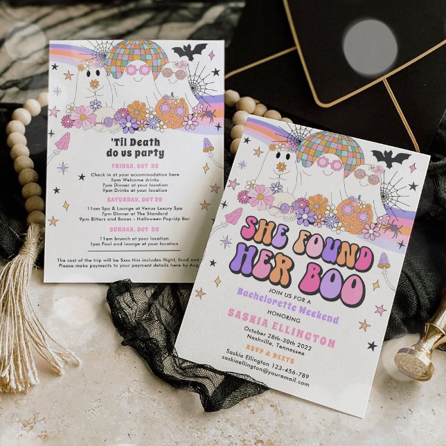 Halloween  Ghost Bachelorette She Found Her Boo  Invitation (Creator Uploaded)