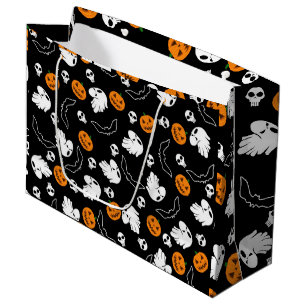 Halloween Ghost Bats Skull Pumpkin Large Gift Bag