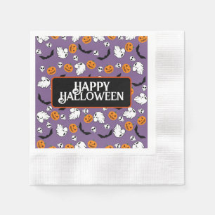 Halloween Ghost Bats Skull Pumpkin Napkin