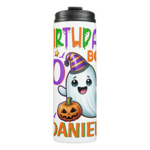Halloween Ghost Birthday Boy Spooky Party Design Thermal Tumbler