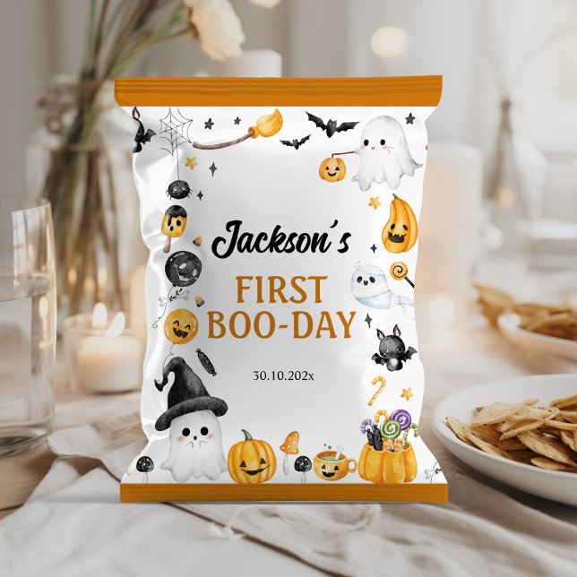 Halloween Ghost Birthday Party Chip Bag Wrapper (Creator Uploaded)