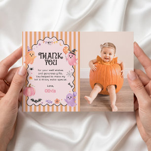 Halloween Ghost Birthday Party Thank You Card