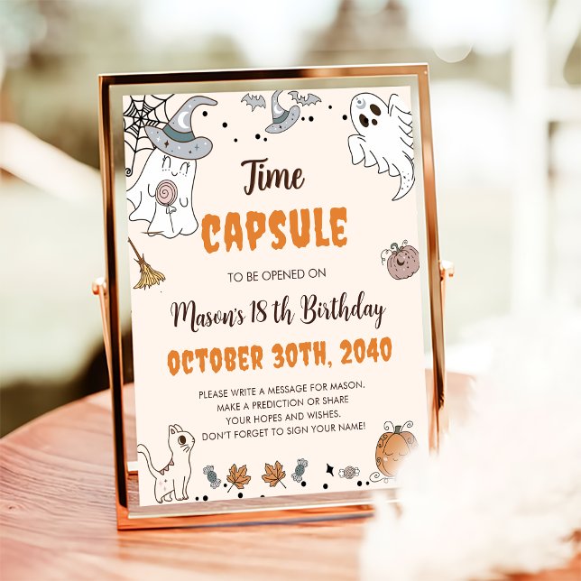 Halloween Ghost Birthday Time Capsule Sign (Creator Uploaded)