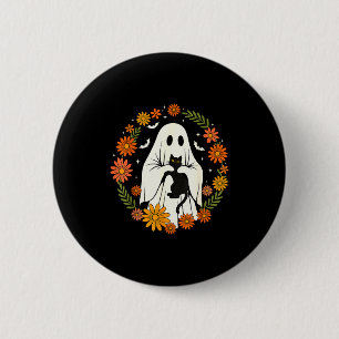 Halloween Ghost Black Cat Cute Funny  6 Cm Round Badge