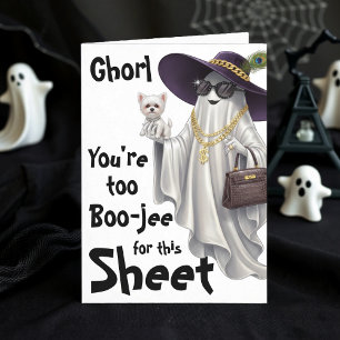 Halloween Ghost Boo Boujee Womens Happy Birthday Card