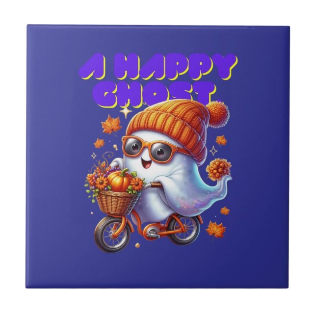 Halloween Ghost Boo Ceramic Tile (Front)