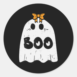 Halloween Ghost Boo Costume Girls Kids Toddler Tee Classic Round Sticker