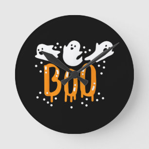 Halloween Ghost Boo Cute Round Clock