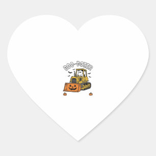 Halloween Ghost Boo Dozer Funny Bulldozer_1 Heart Sticker