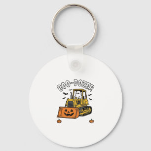 Halloween Ghost Boo Dozer Funny Bulldozer_1 Key Ring