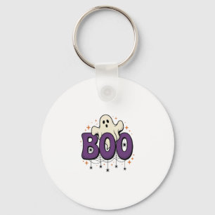 Halloween Ghost Boo Funny Spider Vintage_1 Key Ring