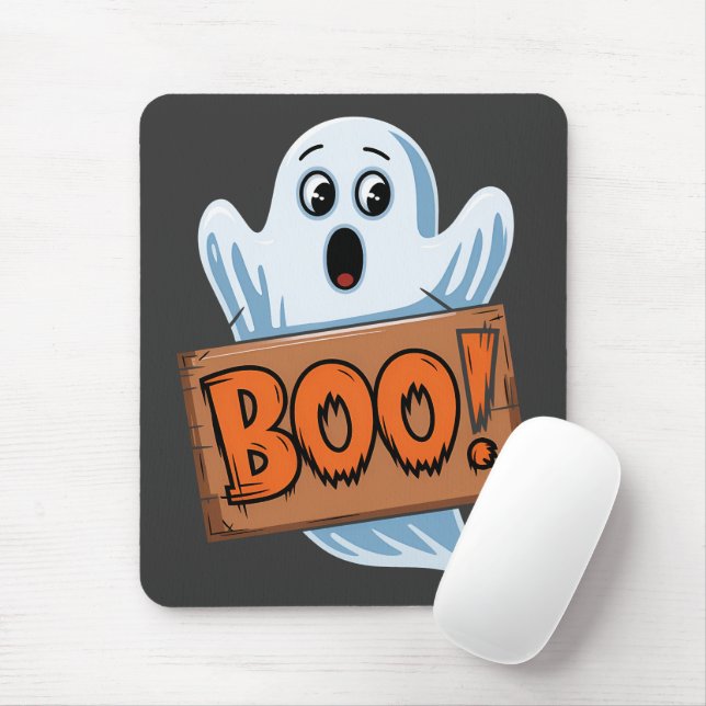 Halloween Ghost Boo Mouse Pad (With Mouse)