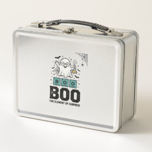 Halloween Ghost Boo Science Funny Vintage_1 Metal Lunch Box