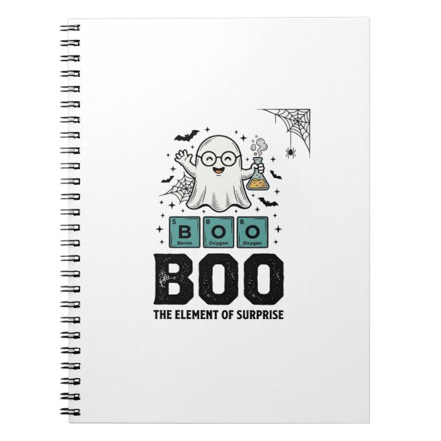 Halloween Ghost Boo Science Funny Vintage_1 Notebook (Front)
