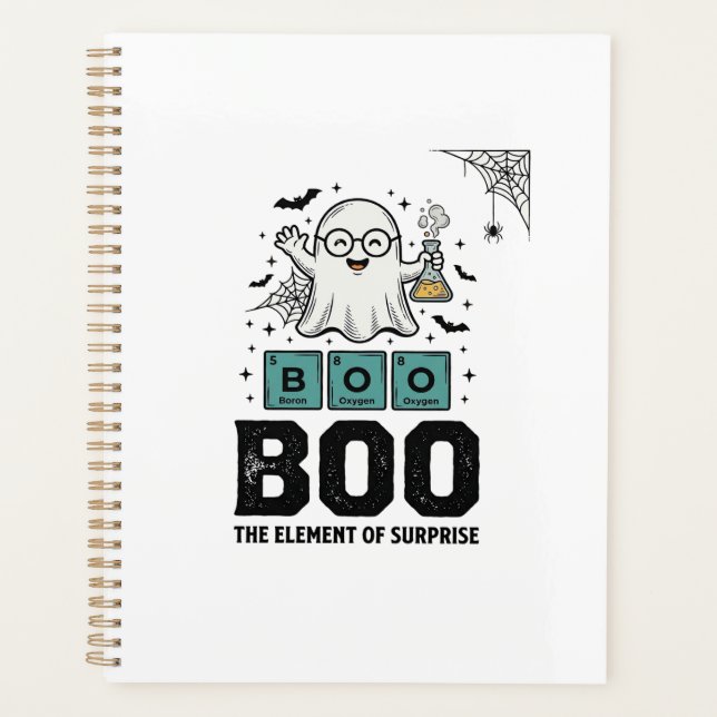 Halloween Ghost Boo Science Funny Vintage_1 Planner (Front)