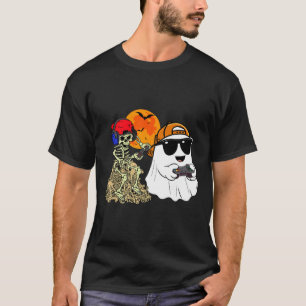 Halloween Ghost Boys Kids Gaming Scary Skeleton Ga T-Shirt