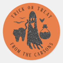 Halloween Ghost Cat Bats Poison Bottle Witch