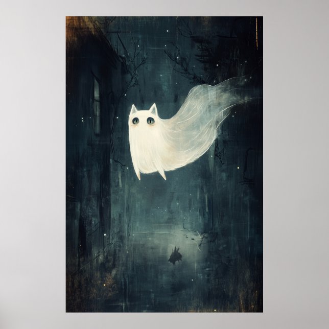 Halloween Ghost Cat  Poster (Front)