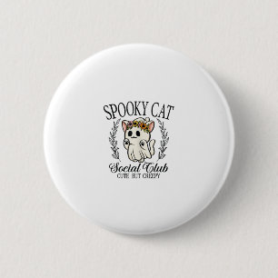 Halloween Ghost Cat Social Club Retro Creepy Cute 6 Cm Round Badge