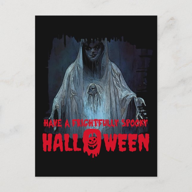Halloween Ghost Catchy Phrases Postcard (Front)