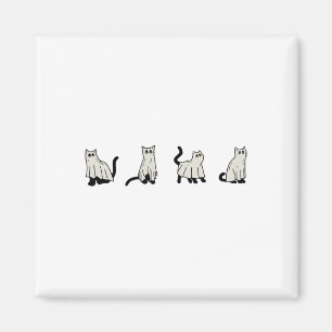 Halloween Ghost Cats Cute Cats In Ghost Costumes F Magnet