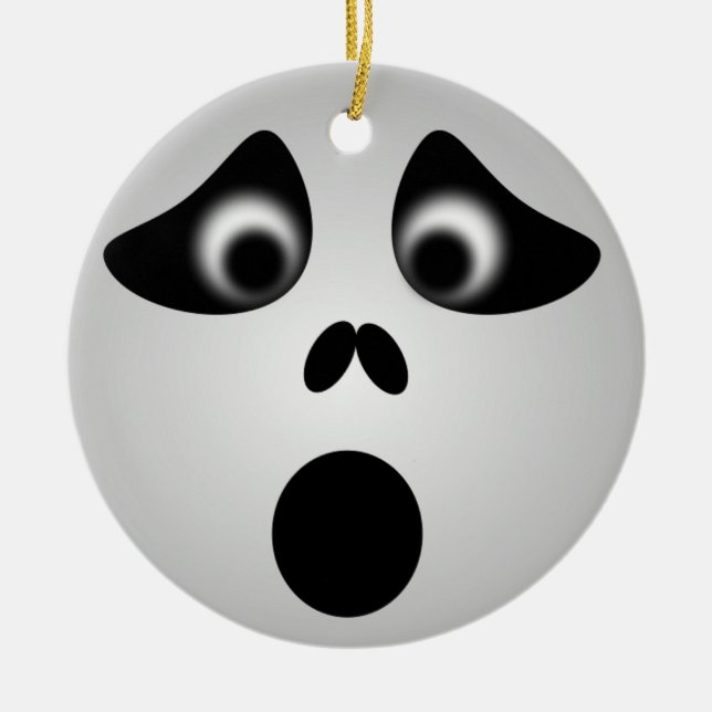 HALLOWEEN GHOST CERAMIC TREE DECORATION (Front)