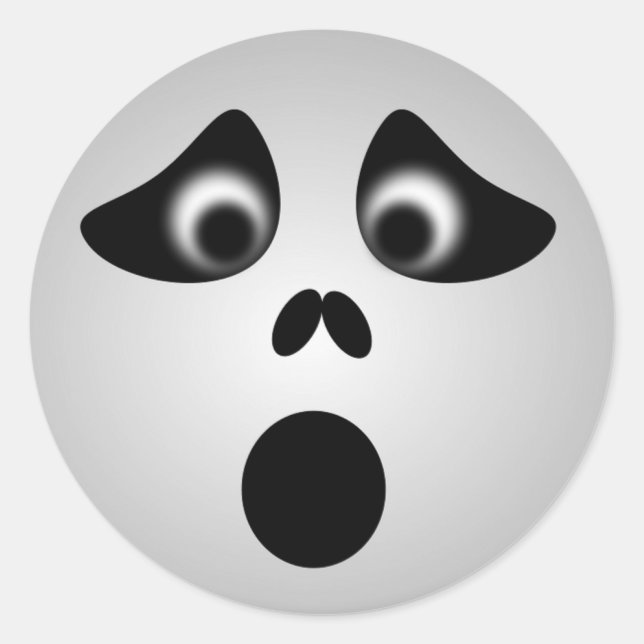 HALLOWEEN GHOST CLASSIC ROUND STICKER (Front)