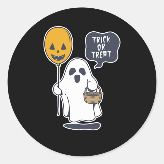 Halloween Ghost Classic Round Sticker (Front)