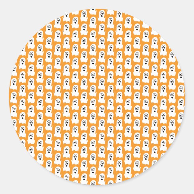 Halloween Ghost Classic Round Sticker (Front)