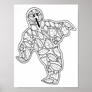Halloween Ghost Colouring Page Art Poster