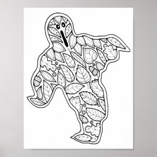 Halloween Ghost Colouring Page Art Poster