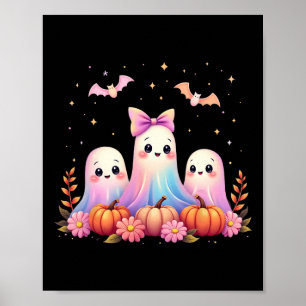 Halloween Ghost Coquette Bow Fall Pumpkin Spooky S Poster