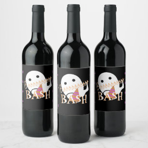 Halloween Ghost Costume Party Wine Label