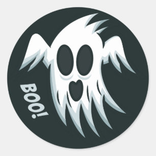 Halloween Ghost custom stiickers Classic Round Sticker