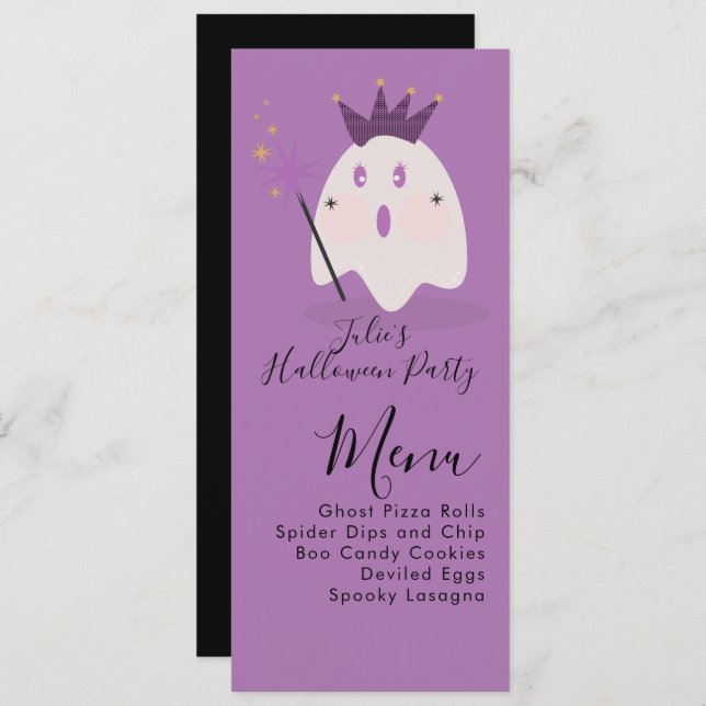 Halloween Ghost Cute Ghoul Costume Party  Menu (Front/Back)