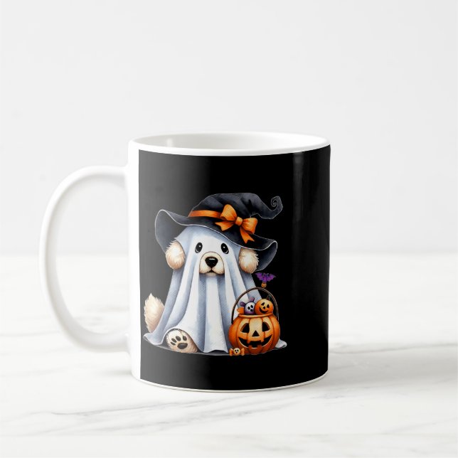 Halloween Ghost Dog Coffee Mug (Left)