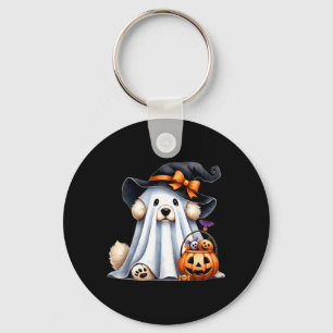 Halloween Ghost Dog Key Ring