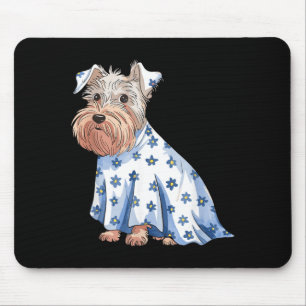 Halloween Ghost Dog With Flowers Funny Halloween Mouse Pad
