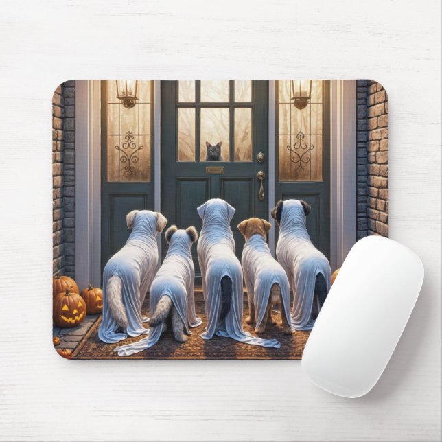 Halloween Ghost Dogs Mouse Pad (With Mouse)