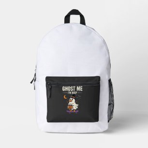 Halloween Ghost Duck Skateboard Design_1 Printed Backpack