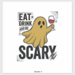 Halloween Ghost Eat Drink And Be Scary Vintage_1