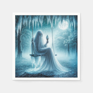 Halloween Ghost Eating An Ice Cream Cone Napkin