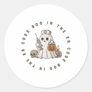 Halloween Ghost Emergency Department Emergency Roo Classic Round Sticker